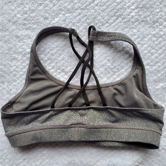 Aerie Gray Back Cross Straps Sport Bra - Picture 2 of 3